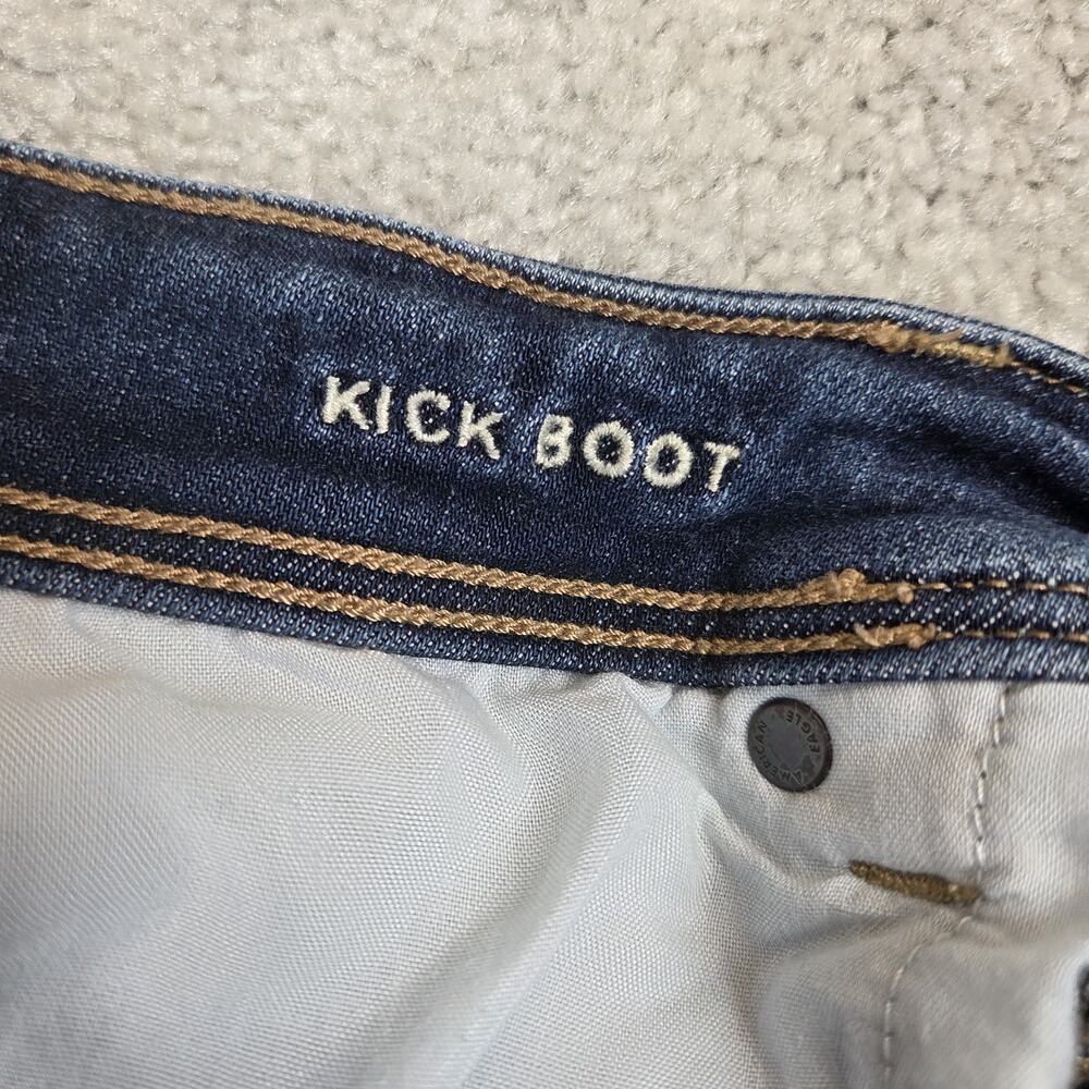 American Eagle AEO Kick Boot Jeans Womens 8 Medium Wash Mid Rise Stretch Denim - Picture 7 of 11